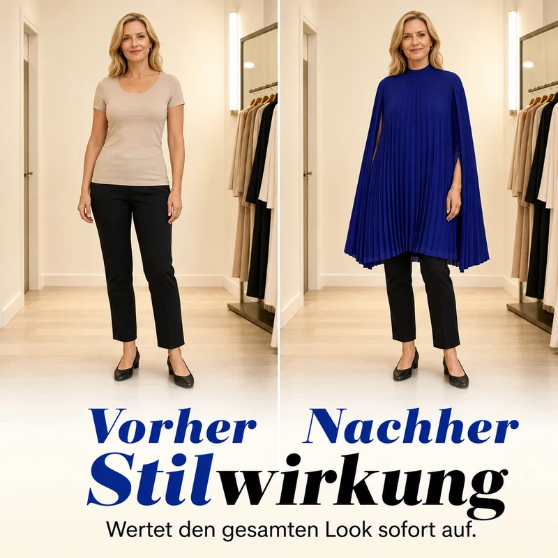 Cyriss | Elegantes Minikleid mit fließenden Cape-Ärmeln