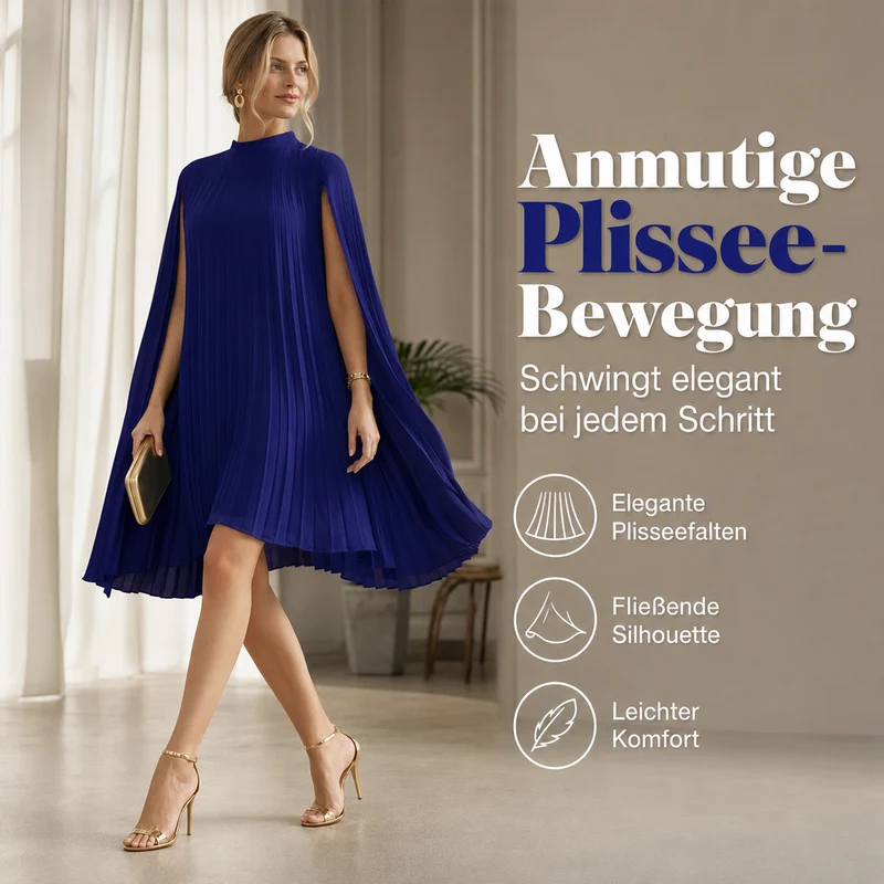 Cyriss | Elegantes Minikleid mit fließenden Cape-Ärmeln