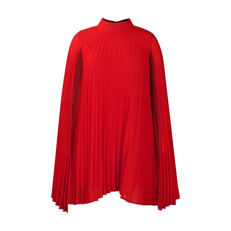 Cyriss | Elegantes Minikleid mit fließenden Cape-Ärmeln