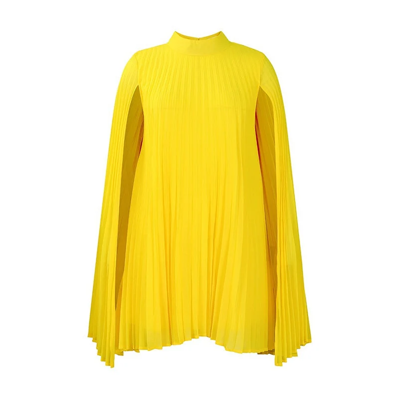 Cyriss | Elegantes Minikleid mit fließenden Cape-Ärmeln