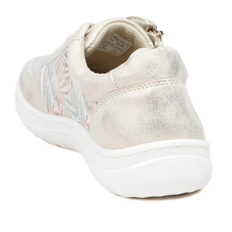 Zip & Lace Trainers With Metallic Accent - WOIL42013 / 327 897 - Gold Multi