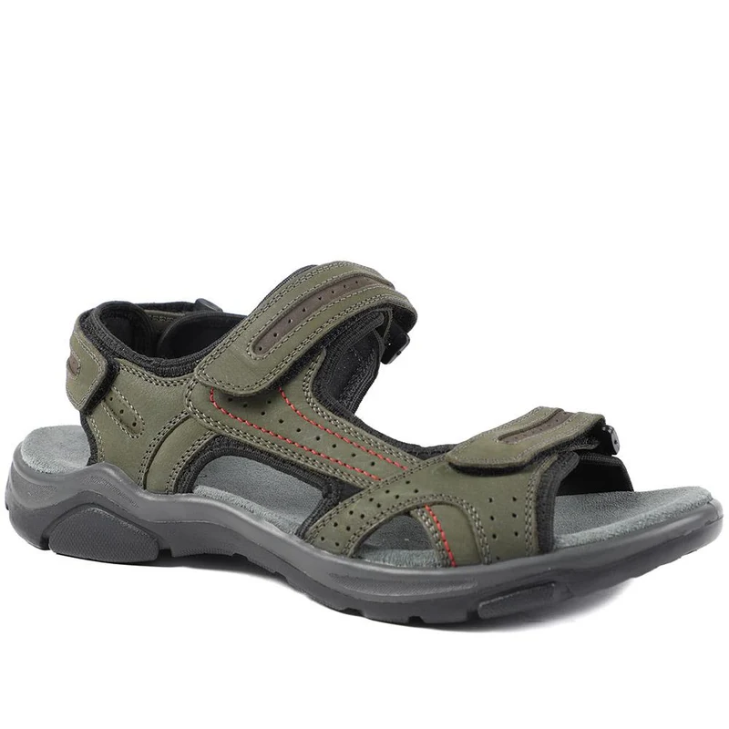 Comfy Triple Touch Fasten Sandals - DDIN43007 / 329 101 - Khaki