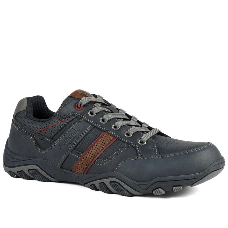 Wide Fit Cushioned Rugged Lace Up Shoes - VSHI43007 / 329 039