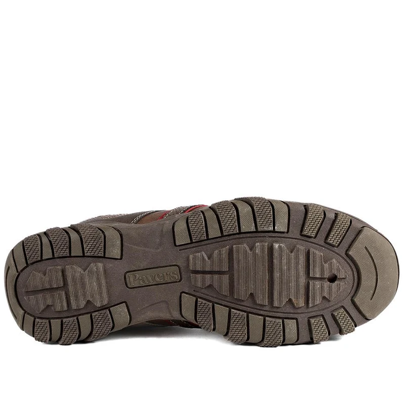 Wide Fit Cushioned Rugged Lace Up Shoes - VSHI43007 / 329 039 - Brown