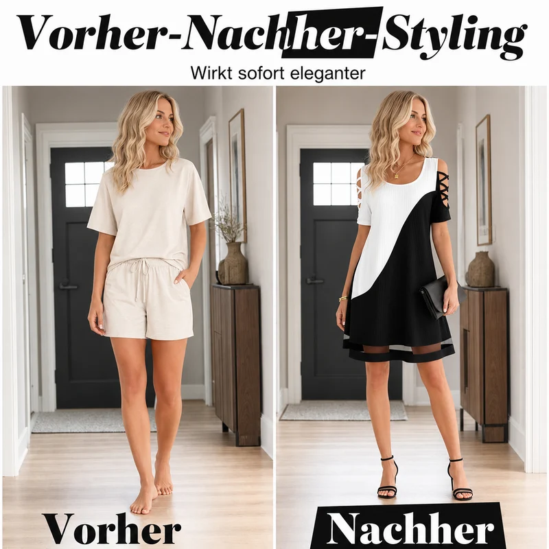 Oarielle | A-Linien-Midikleid mit Schulter-Cut-outs