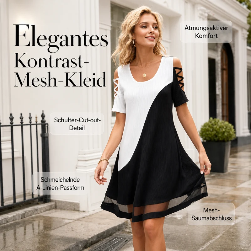 Oarielle | A-Linien-Midikleid mit Schulter-Cut-outs