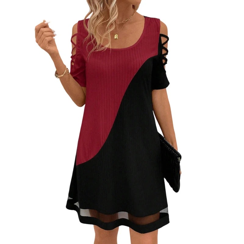 Oarielle | A-Linien-Midikleid mit Schulter-Cut-outs