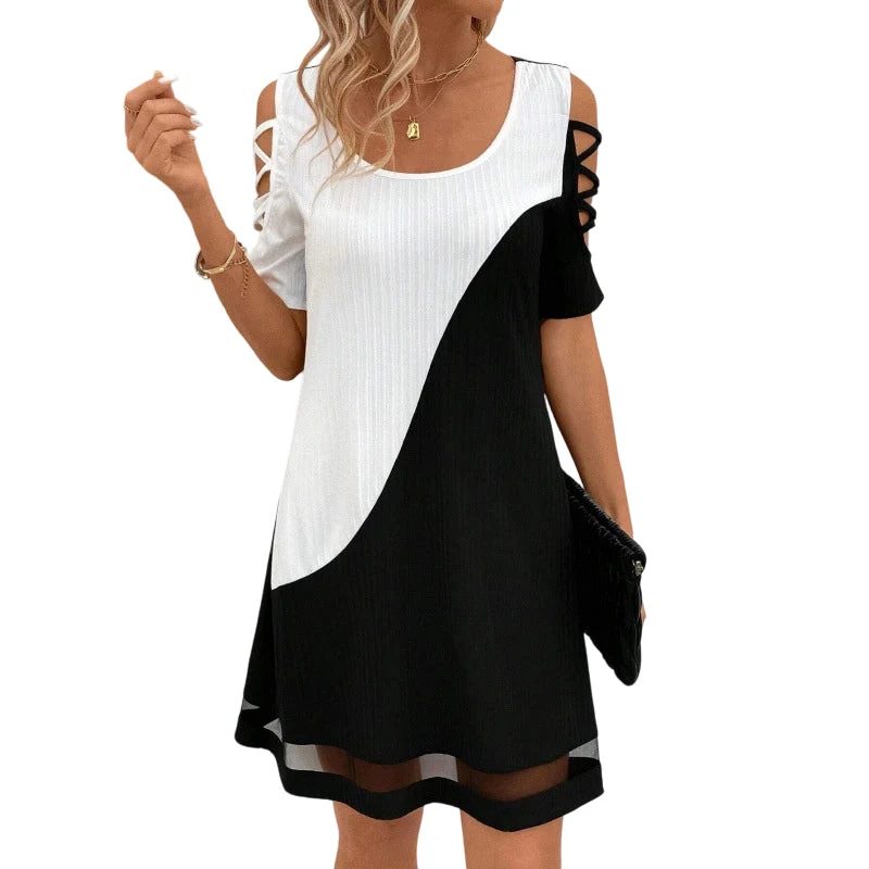 Oarielle | A-Linien-Midikleid mit Schulter-Cut-outs