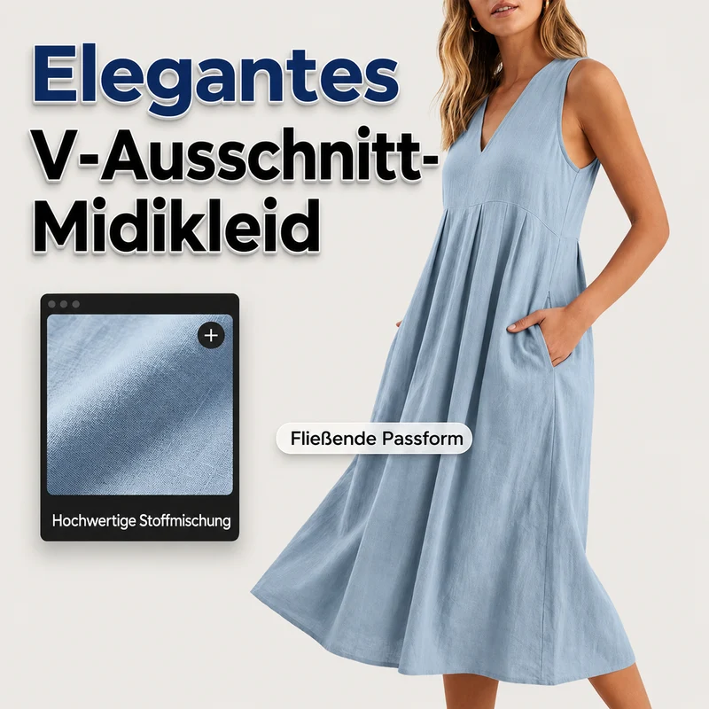 Roxyl | Ärmelloses Midikleid mit weitem Rock
