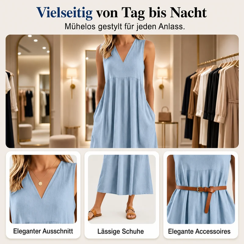 Roxyl | Ärmelloses Midikleid mit weitem Rock