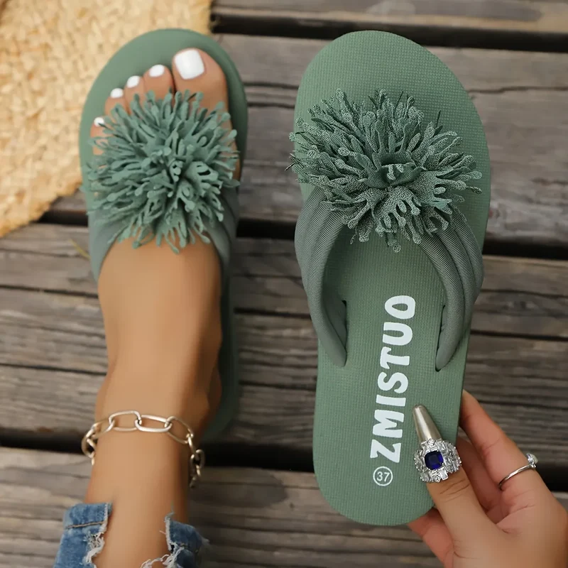Mharibel | Weiche Blumen-Zehentrenner für Damen
