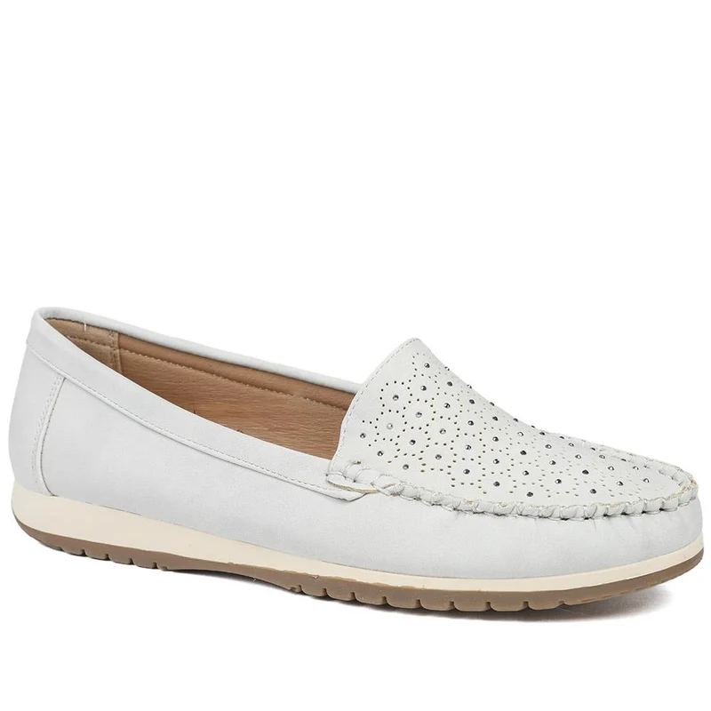 Wide Fit Patterned Moccasins - SANYI43008 / 329 330