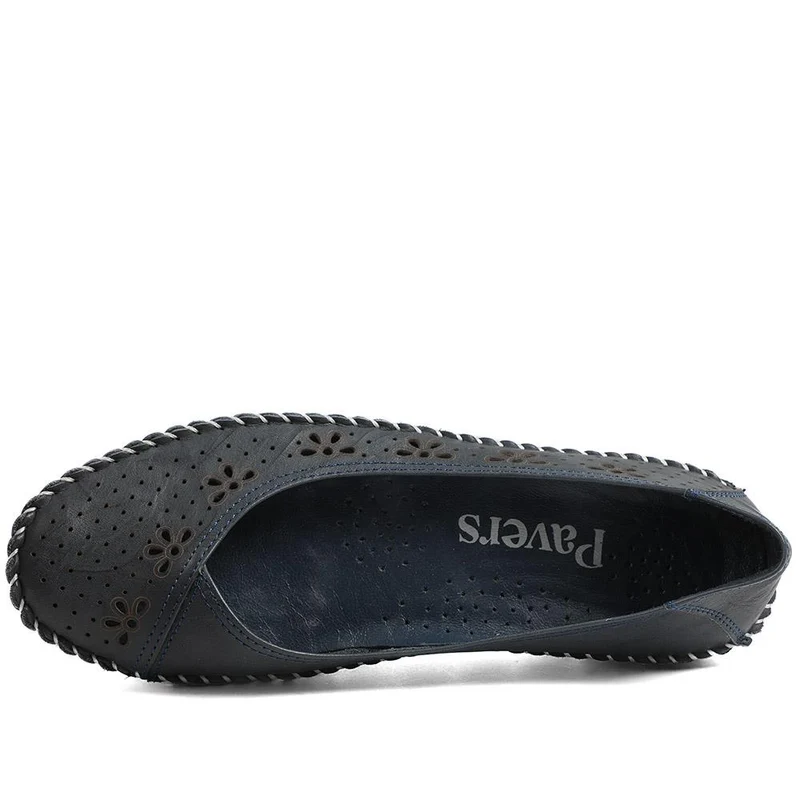 Breathable All Leather Grippy Pumps - SIMIN43001 / 329 020 - Navy