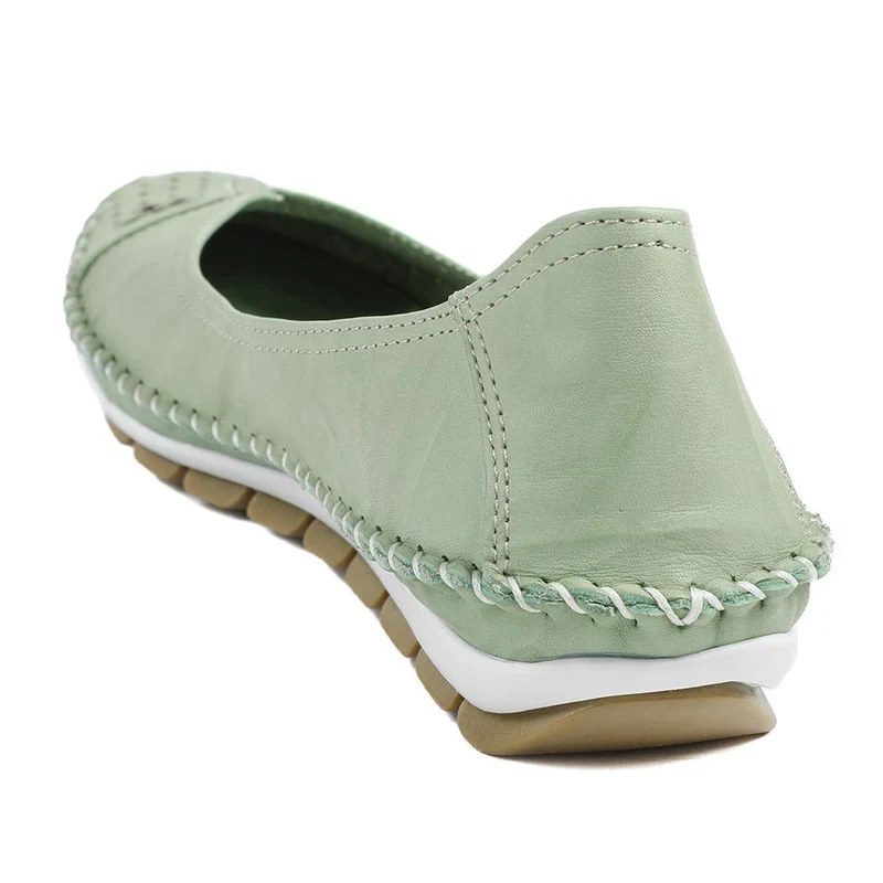 Breathable All Leather Grippy Pumps - SIMIN43001 / 329 020 - Lime