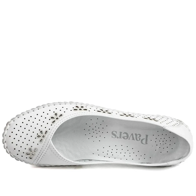 Breathable All Leather Grippy Pumps - SIMIN43001 / 329 020 - White