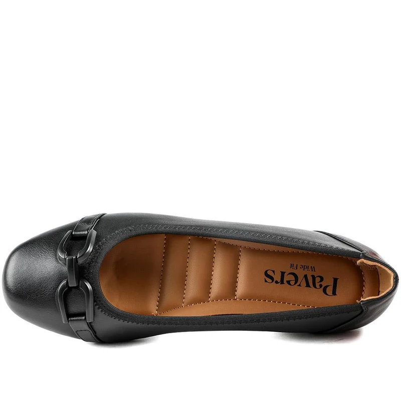 Wide Fit Buckle Detailed Pumps - WK43001 / 328 967 - Black