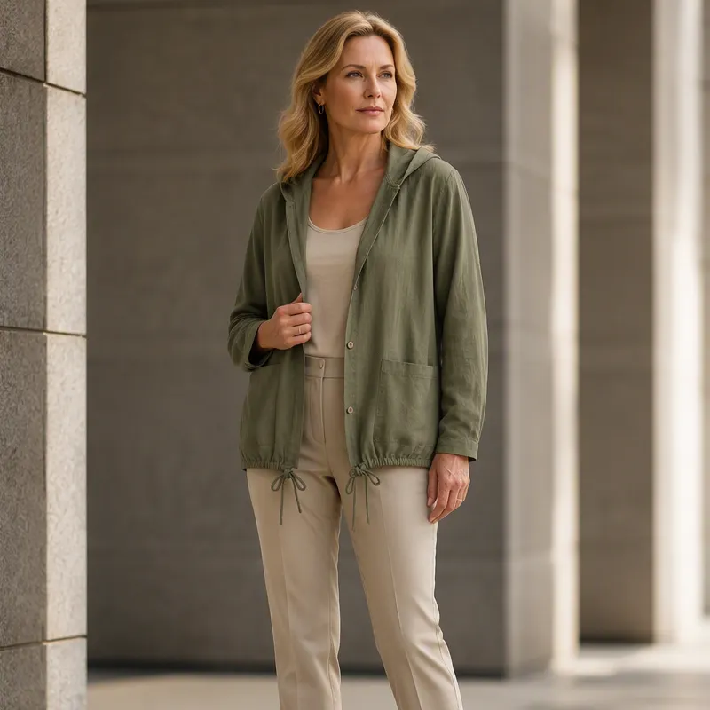 Fuida | Leichte Kapuzenjacke mit verstellbarem Saum