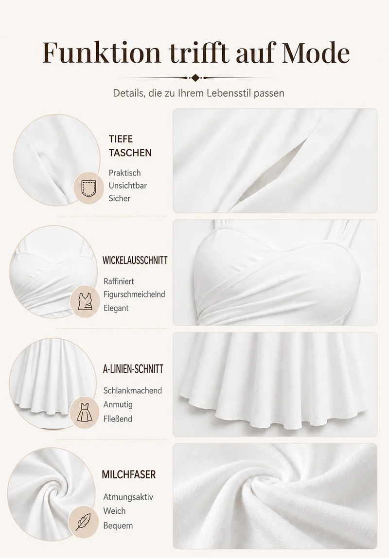 Amaina | A-Linien-Midikleid mit überkreuzter Taille