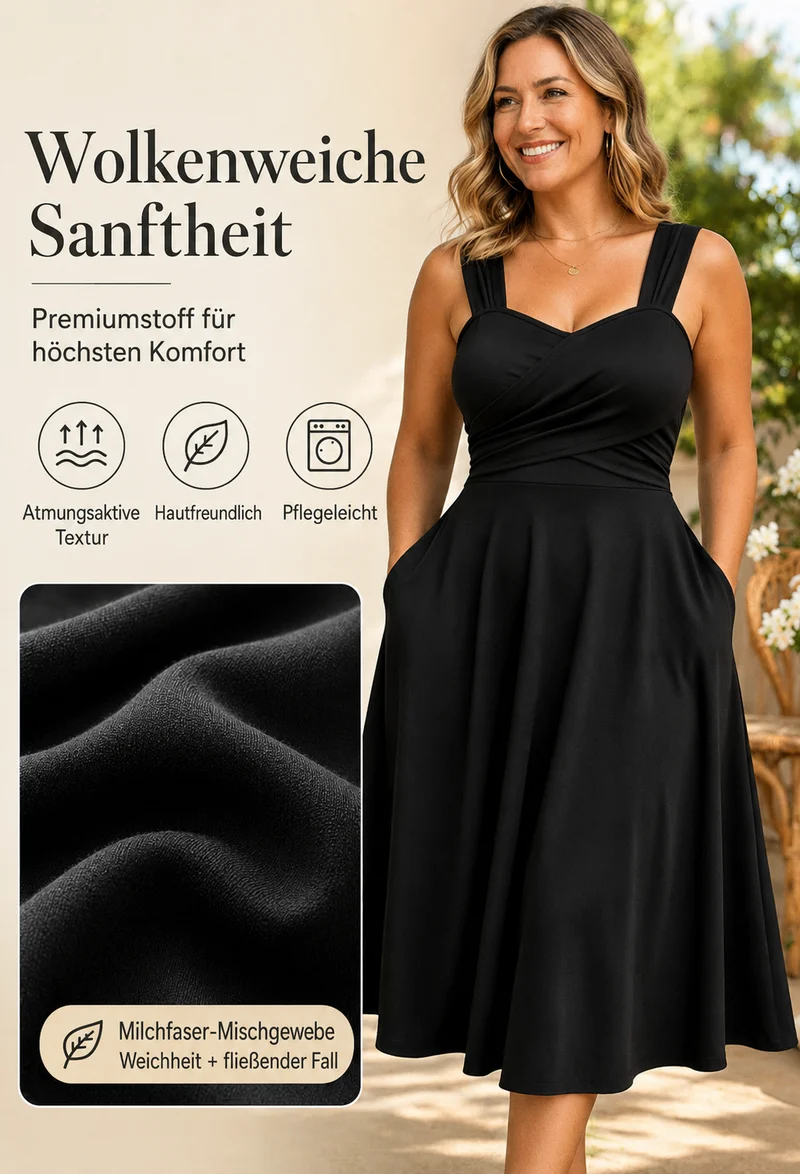 Amaina | A-Linien-Midikleid mit überkreuzter Taille