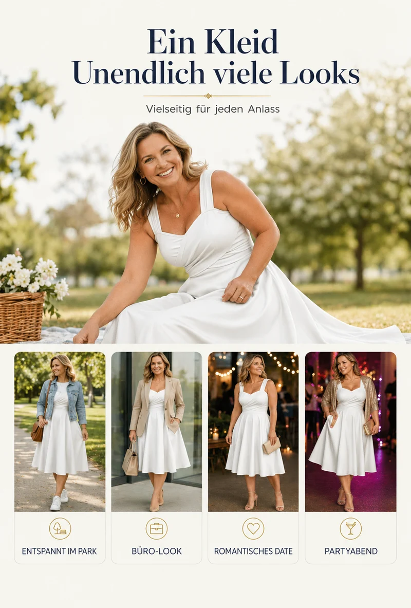 Amaina | A-Linien-Midikleid mit überkreuzter Taille