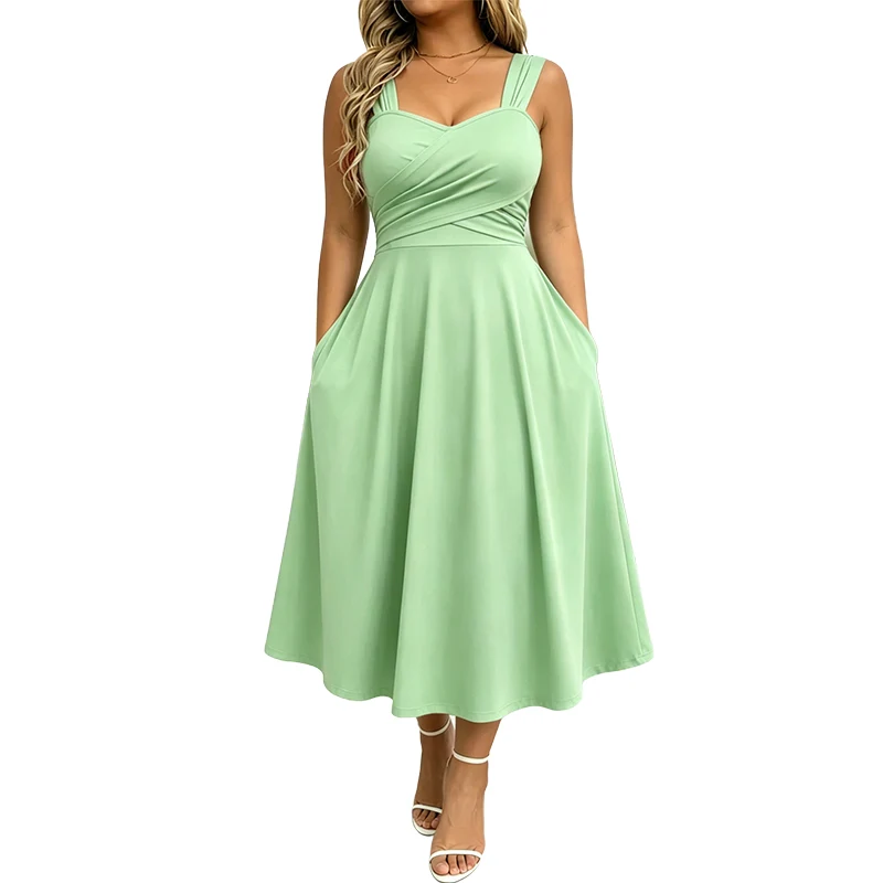 Amaina | A-Linien-Midikleid mit überkreuzter Taille