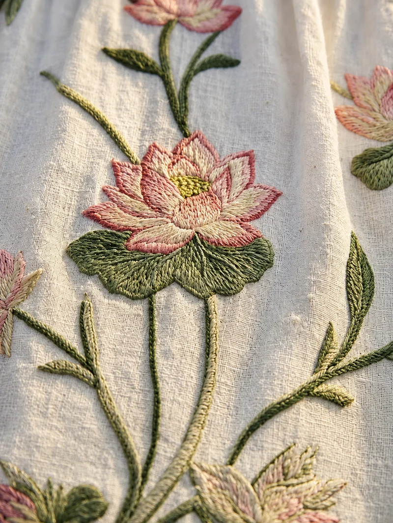 Flaicy | Elegantes Blumen-Midikleid mit Stickerei