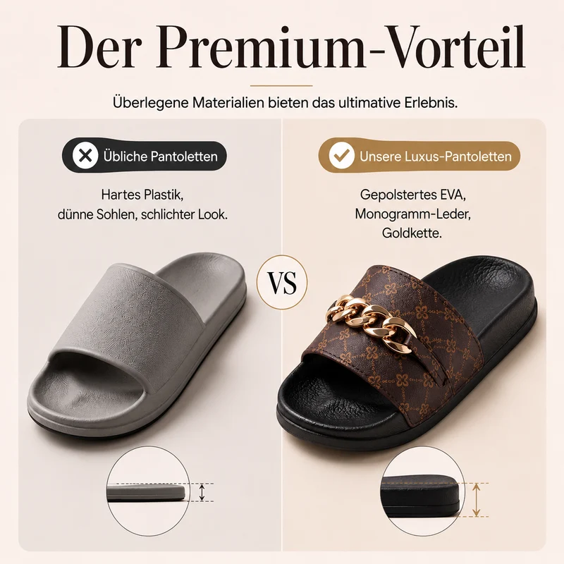 Jorish | Monogramm-Sommerpantoletten mit Kettendetail