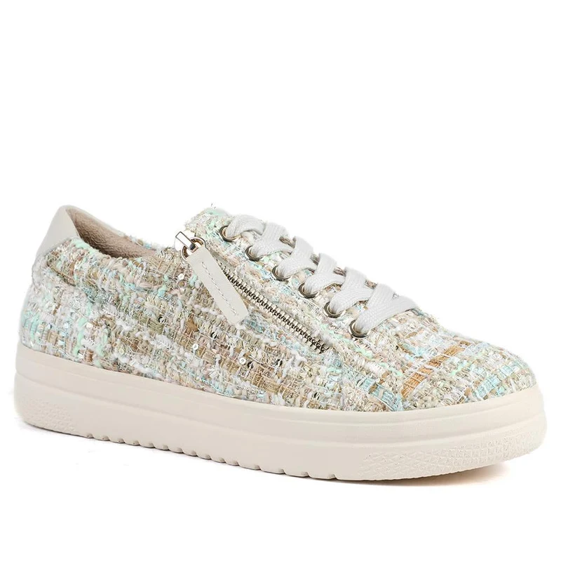 Knitted Zip & Lace Fasten Trainers - WBINS43002 / 328 883