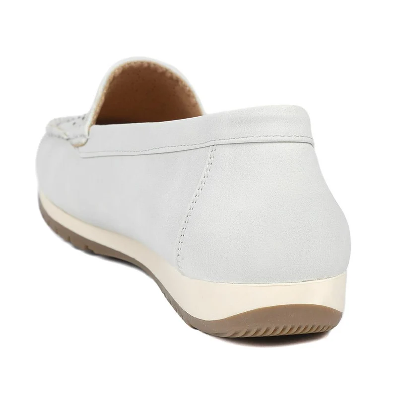 Wide Fit Patterned Moccasins - SANYI43008 / 329 330 - Light Grey