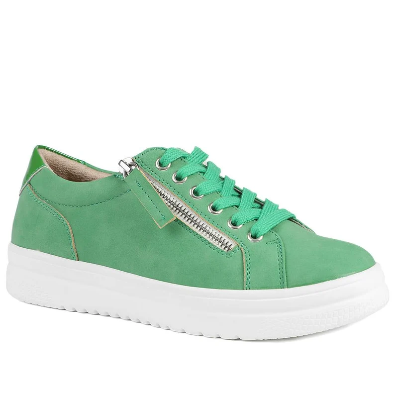 Wide Fit Zip & Lace Platform Trainers - WBINS43003 / 328 884