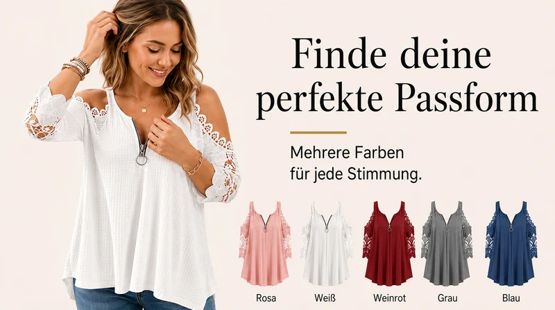Anneliez | Spitzenoberteil mit Schulteröffnungen und Frontreißverschluss