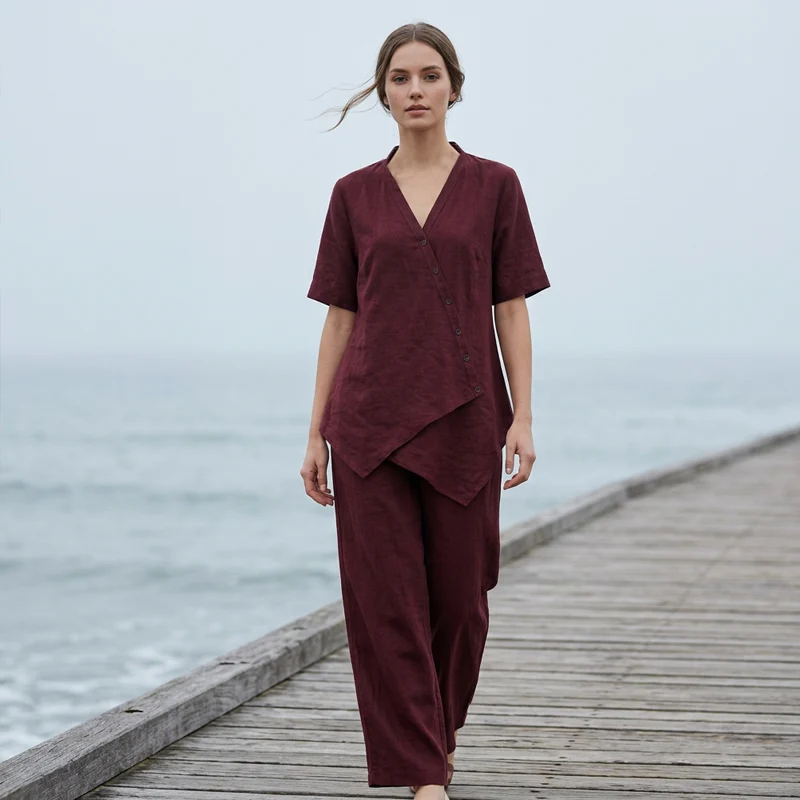 Osterlah | Asymmetrisches Zweiteiler-Set mit weiter Hose