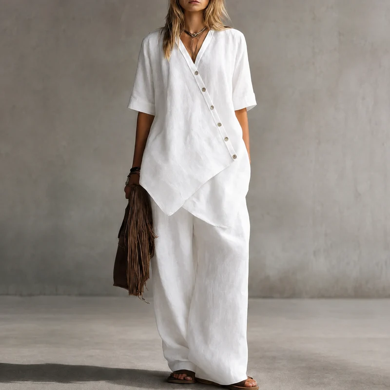Osterlah | Asymmetrisches Zweiteiler-Set mit weiter Hose