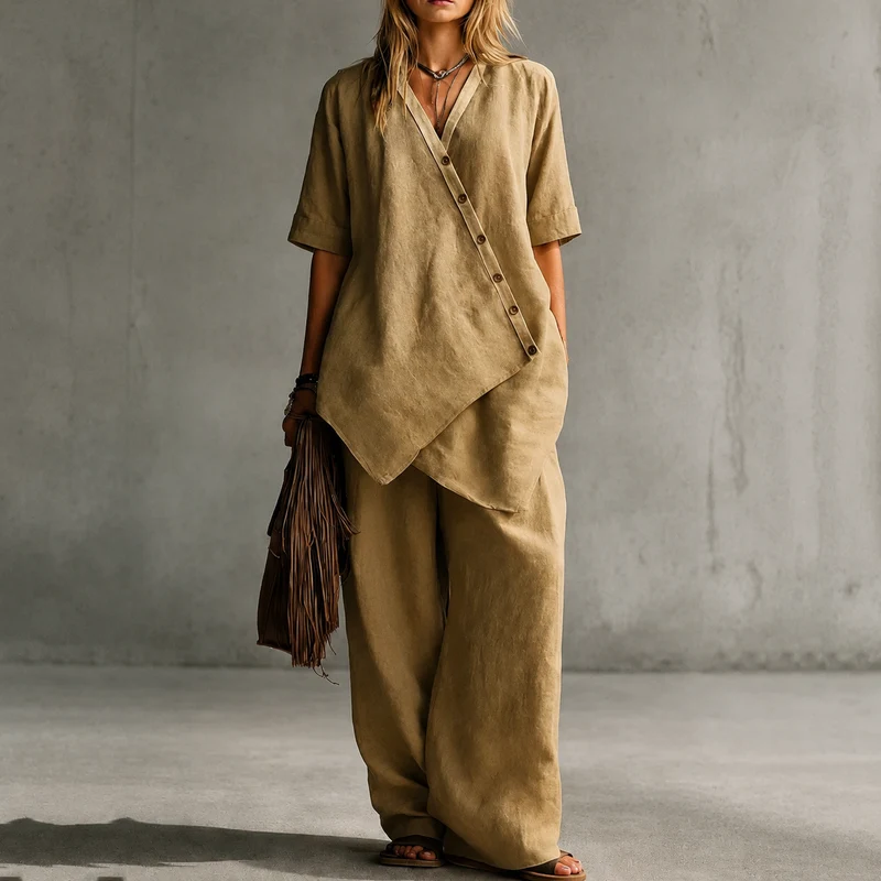 Osterlah | Asymmetrisches Zweiteiler-Set mit weiter Hose