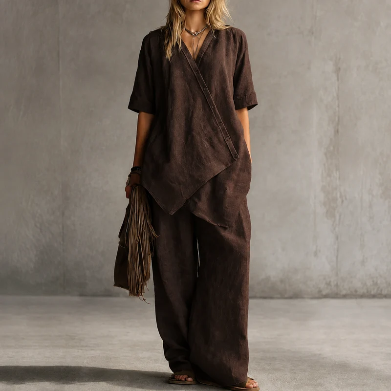 Osterlah | Asymmetrisches Zweiteiler-Set mit weiter Hose