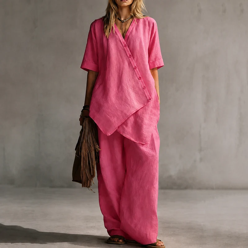 Osterlah | Asymmetrisches Zweiteiler-Set mit weiter Hose