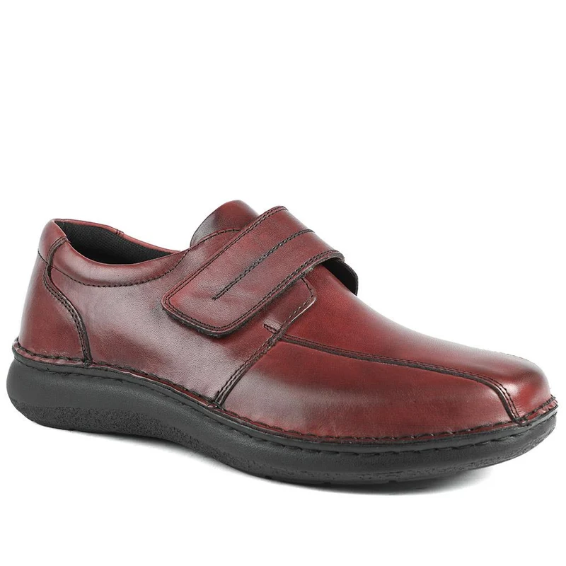 Wide Fit Leather Smart Adjustable Fit Shoes - PARK42060 / 328 431