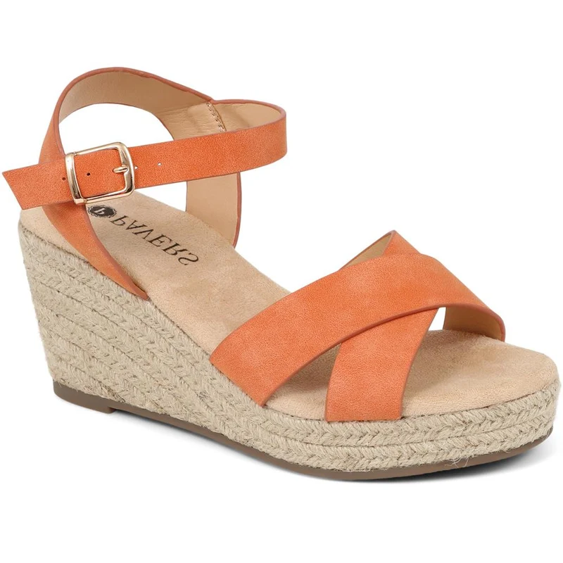 Lightweight Wedge Espadrilles - WBINS37095 / 323 624 - Orange