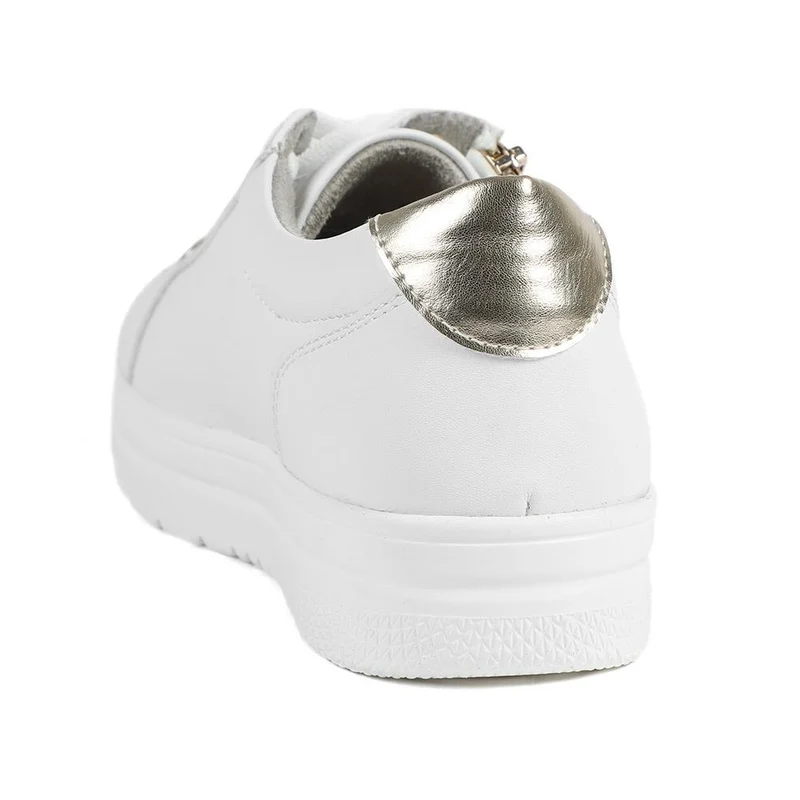 Wide Fit Zip & Lace Platform Trainers - WBINS43003 / 328 884 - White