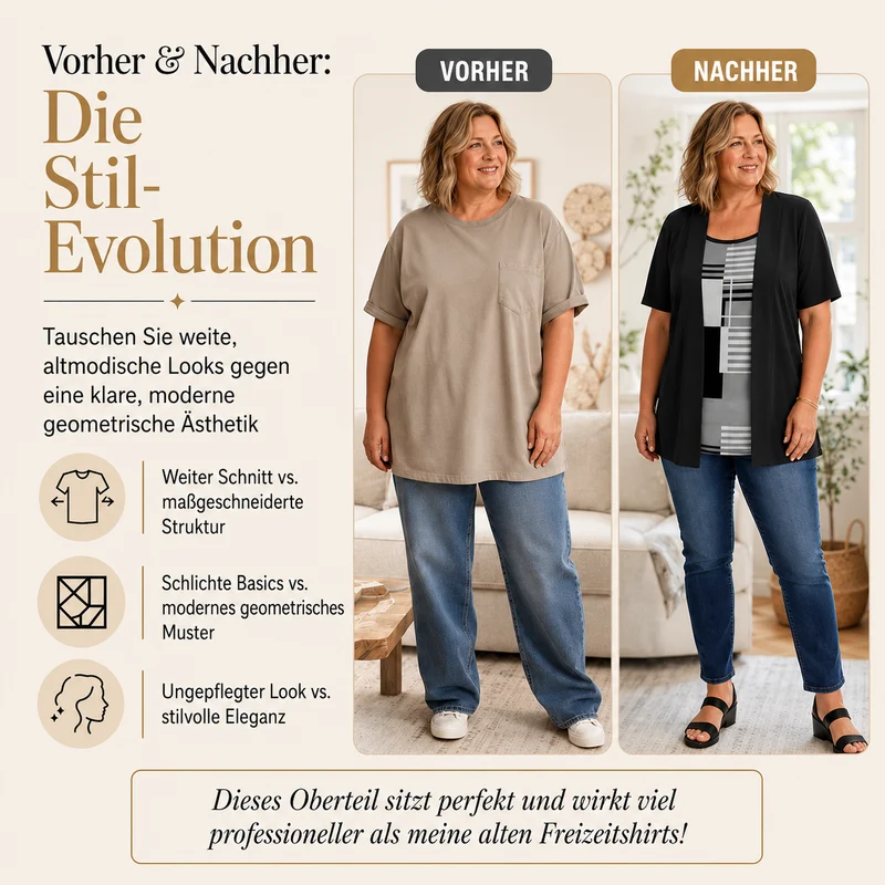 Berenice | Mehrlagiges Colorblock-Oberteil mit modernem Print