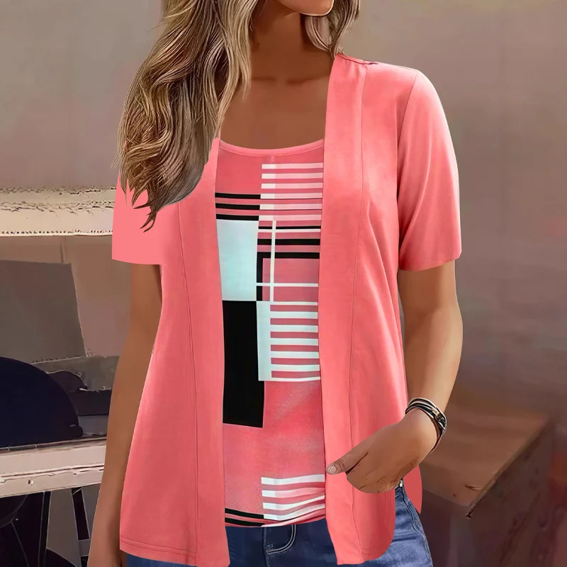 Berenice | Mehrlagiges Colorblock-Oberteil mit modernem Print