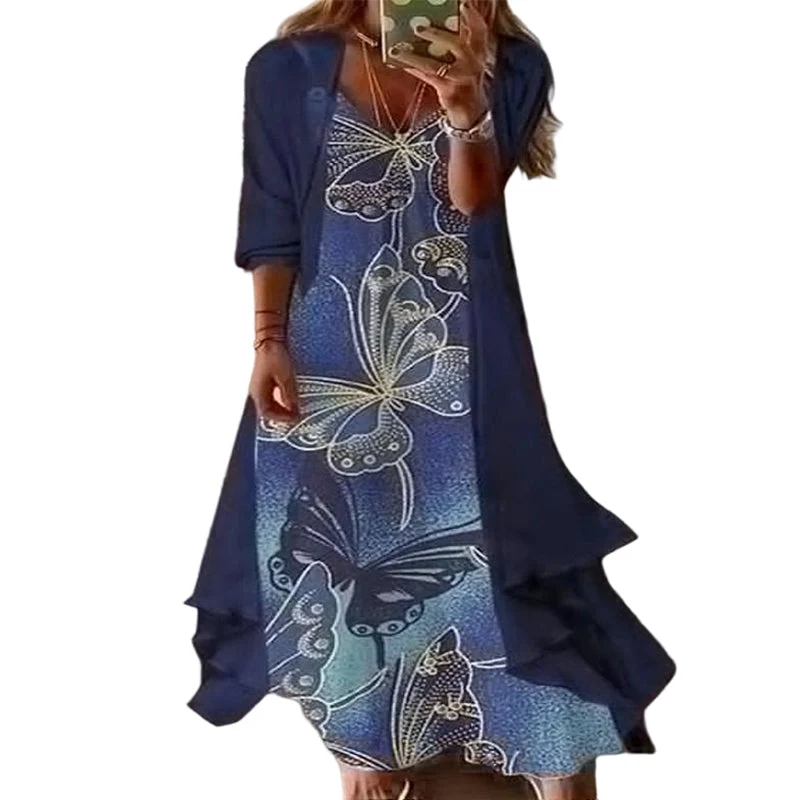 Sylveign | Fließendes Swingkleid mit Blumenprint