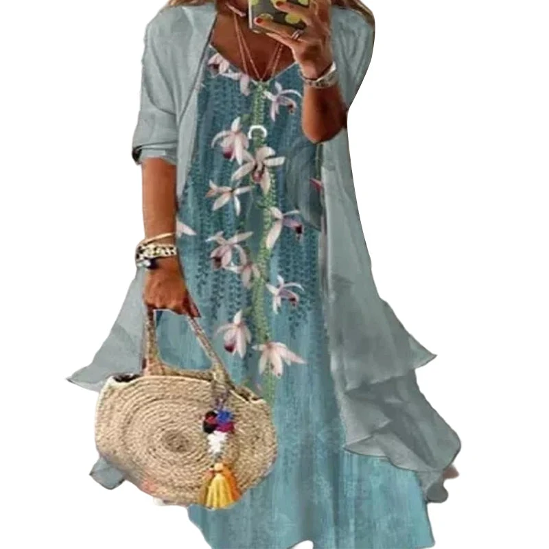 Sylveign | Fließendes Swingkleid mit Blumenprint