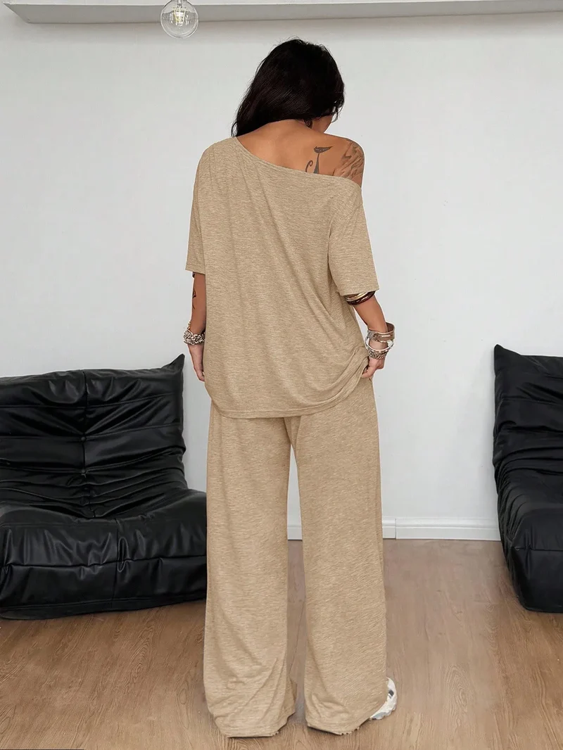 Korinna | Schulterfreies Zweiteiler-Set mit weiter Hose