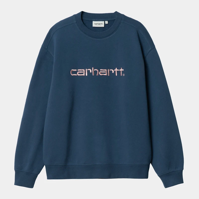 Carhartt WIP Frauen Carhartt WIP Sweat-Top – Tintenfisch / Glasrosa