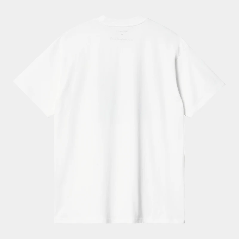 Carhartt WIP Herren Ollie Mac Icy Lake Kurzarm-Bio-T-Shirt – Weiß