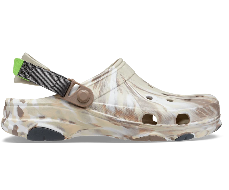 Crocs Marmorierter All-Terrain-Clog für Unisex – Knochen