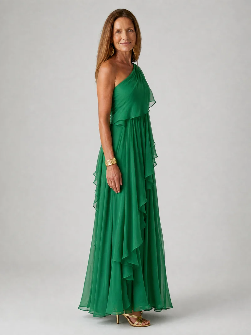 Parietta | Elegantes Maxikleid mit asymmetrischem Ausschnitt