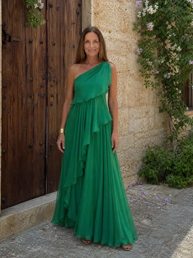 Parietta | Elegantes Maxikleid mit asymmetrischem Ausschnitt
