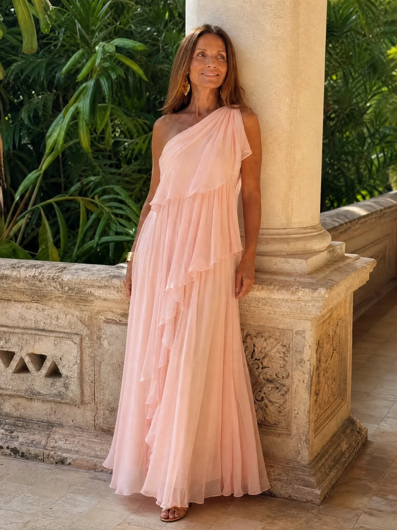 Parietta | Elegantes Maxikleid mit asymmetrischem Ausschnitt